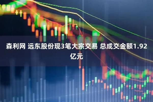 森利网 远东股份现3笔大宗交易 总成交金额1.92亿元